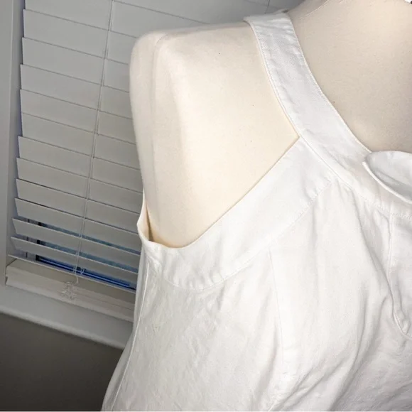 Vineyard Vines White Cotton Linen Eyelet Cut-Out Halter Tank Top | sz 12 - Picture 3 of 6